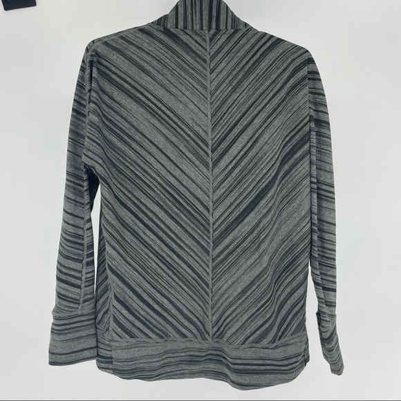 PRANA PARADISO CARDIGAN OPEN FRONT SWEATER HEATHER GRAY AND BLACK SMALL - Picture 3 of 8
